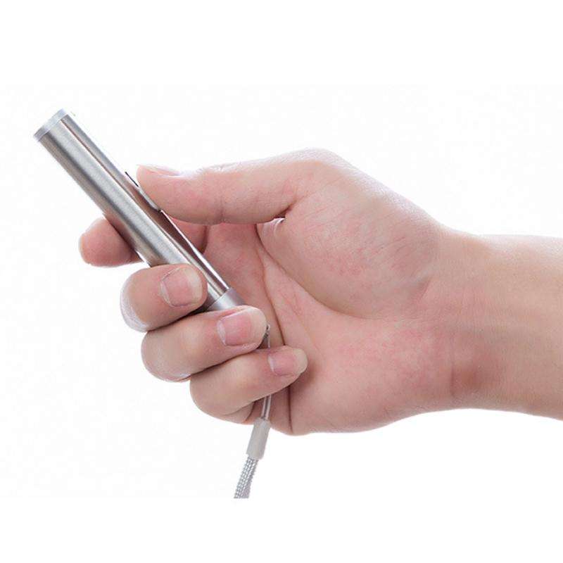 3 in 1 USB Rechargeable Flashlight Infrared Laser Pen Currency Detector Lamp(Silver)