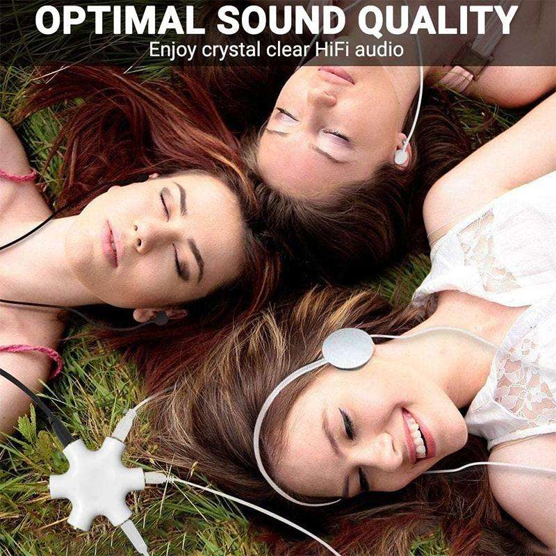 6 Ports Audio Splitter Headphone Connector, Compatible with Phones, Tablets, Headphones, MP3 Play...