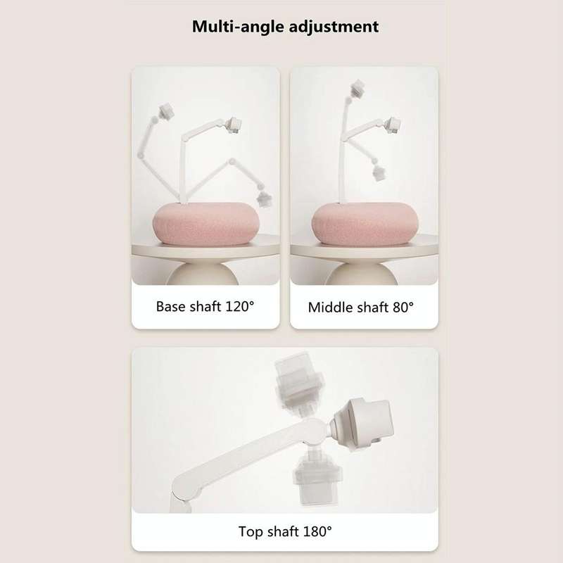 Pillow Phone Tablet Rotating Holder Lazy Desktop Bed Live Stand, Color: Single Axis Rack-Beige