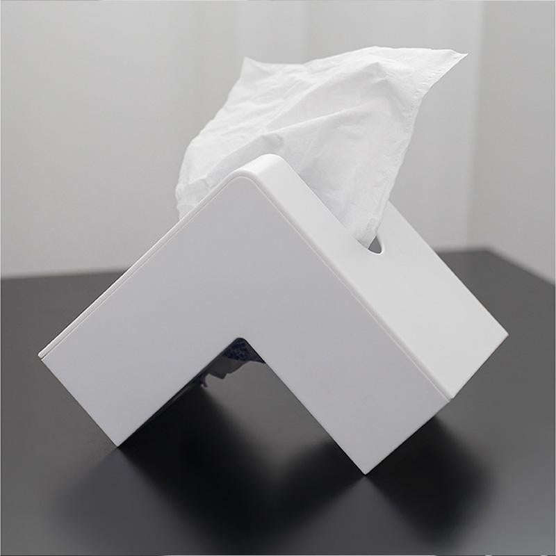 Creative Simple Household Plastic Tissue Paper Storage Box(White)