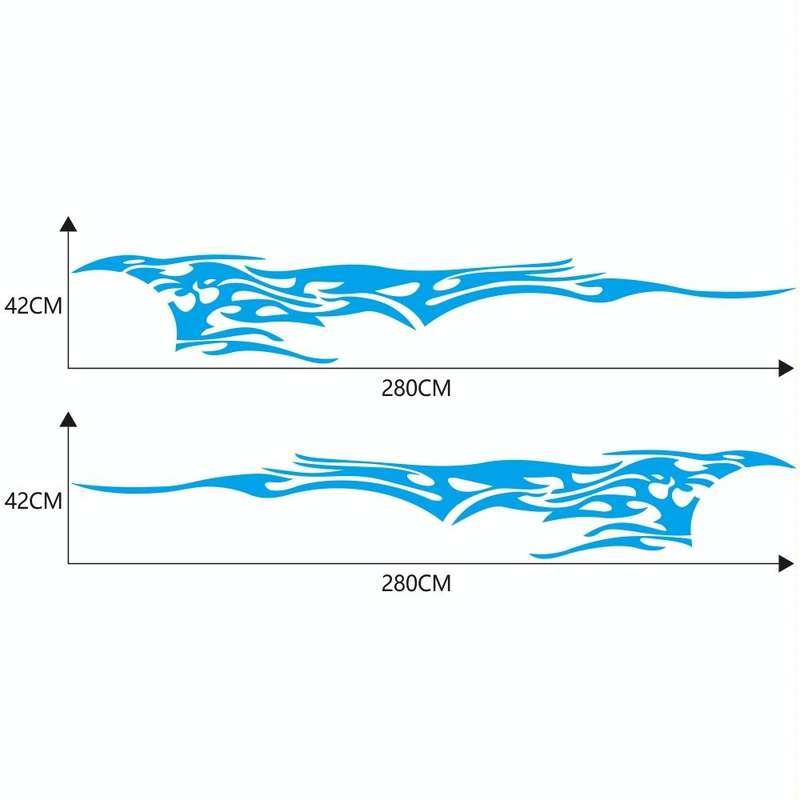 2 PCS/Set D-144 Fire Element Pattern Car Modified Decorative Sticker(Blue)