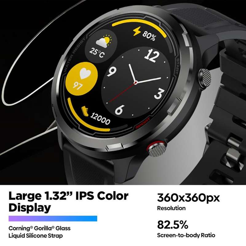 Zeblaze Stratos 2 Lite 1.32 inch IPS Screen 5 ATM Waterproof GPS Smart Watch, Support Heart Rate ...
