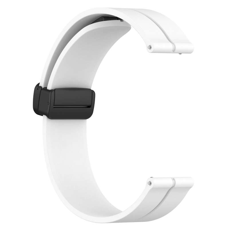 For Garmin Forerunner 55 20mm Solid Color Magnetic Clasp Silicone Watch Band(White)