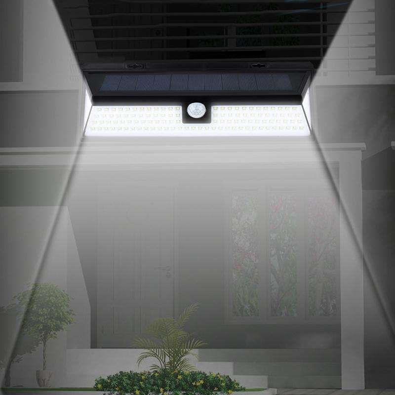 TG-TY00401 118 LED Solar 3-Sides Floodlit Motion Sensing Wall Light Outdoor Garden Corridor Stree...