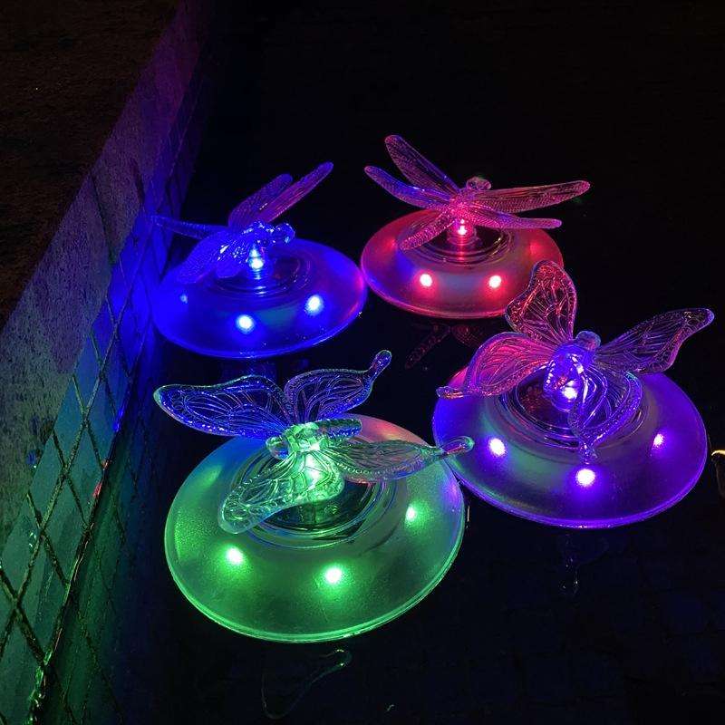 Solar Pool Floating Light Outdoor Villa Swimming Pool RGB Light Garden Grass Light(Dragonfly)