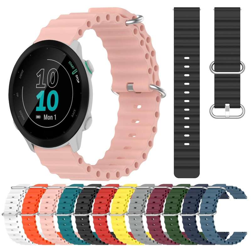 For Garmin Forerunner 55 20mm Ocean Style Silicone Solid Color Watch Band(Dark Blue)