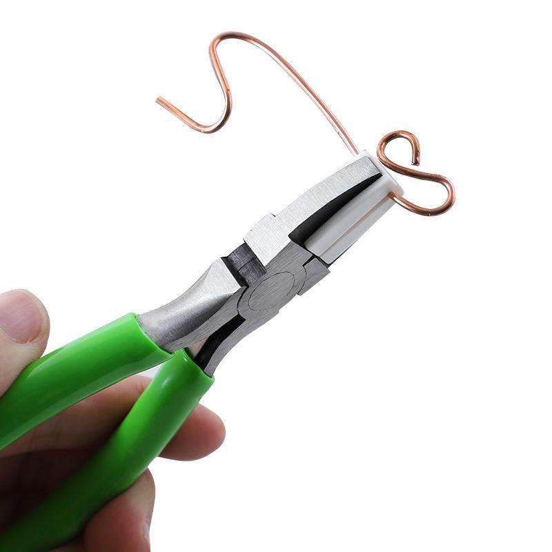 Handmade Jewelry Plier Nylon Accessories DIY Tools Wire Wrap Clamp, Style: Green Flat Jaw Plier