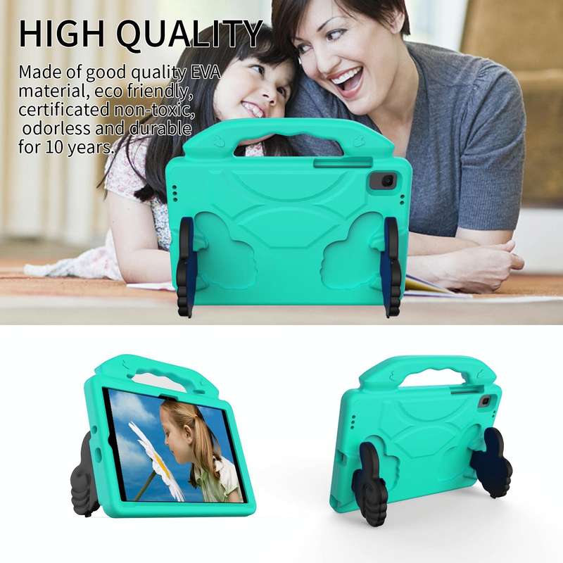 For Samsung Galaxy Tab A8 10.5 2021 X200 / X205 Thumb Bracket EVA Shockproof Tablet Case(Glacier ...