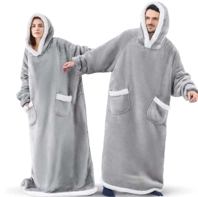 Lazy Blanket Lambswool TV Blanket Wearable Blanket, Size: Length 150CM(Fluorescent Green)