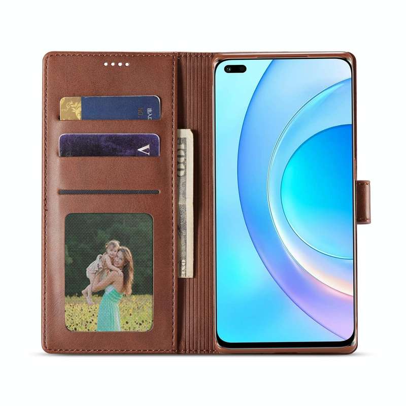 For Honor 50 Lite LC.IMEEKE Calf Texture Flip Leather Phone Case(Brown)