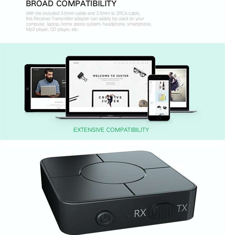 KN326 Bluetooth Audio Receiver Transmitter 5.0 Two-in-one Bluetooth Adapter for Hands-free Calls