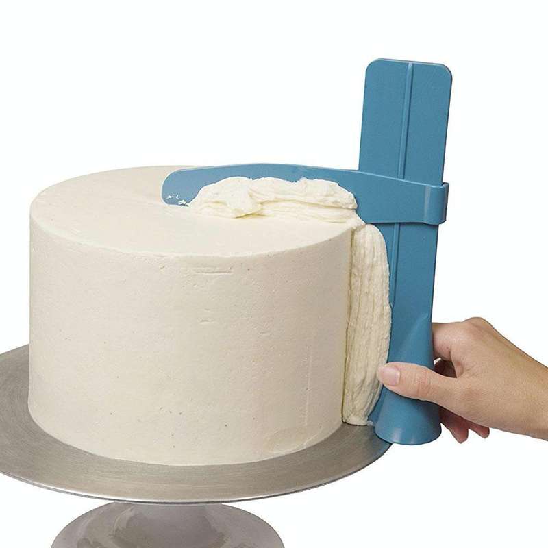 Adjustable DIY Cake Scraper Smoother Fondant Spatulas Cake Edge Smoother Cream(Pink)