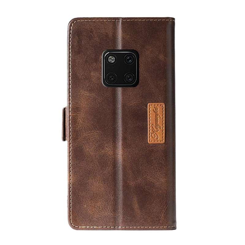 For Huawei Mate 20 Pro Retro Texture Contrast Color Side Buckle Horizontal Flip Leather Case with...
