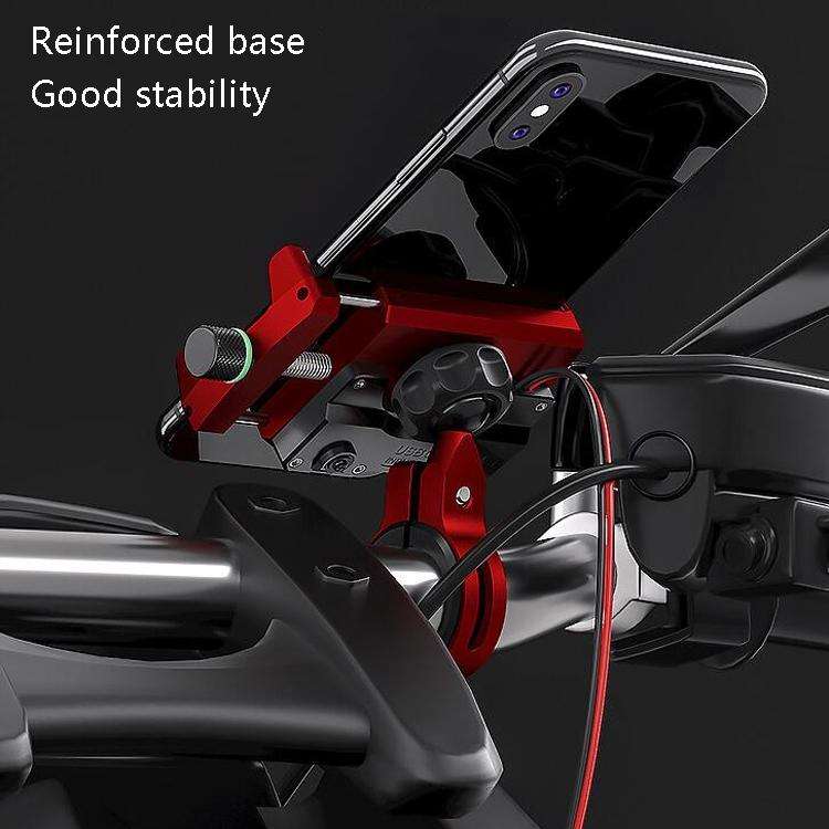 Kewig M6 Aluminum Alloy Motorcycle Mobile Phone Bracket Rechargeable With Switch Waterproof Stabl...