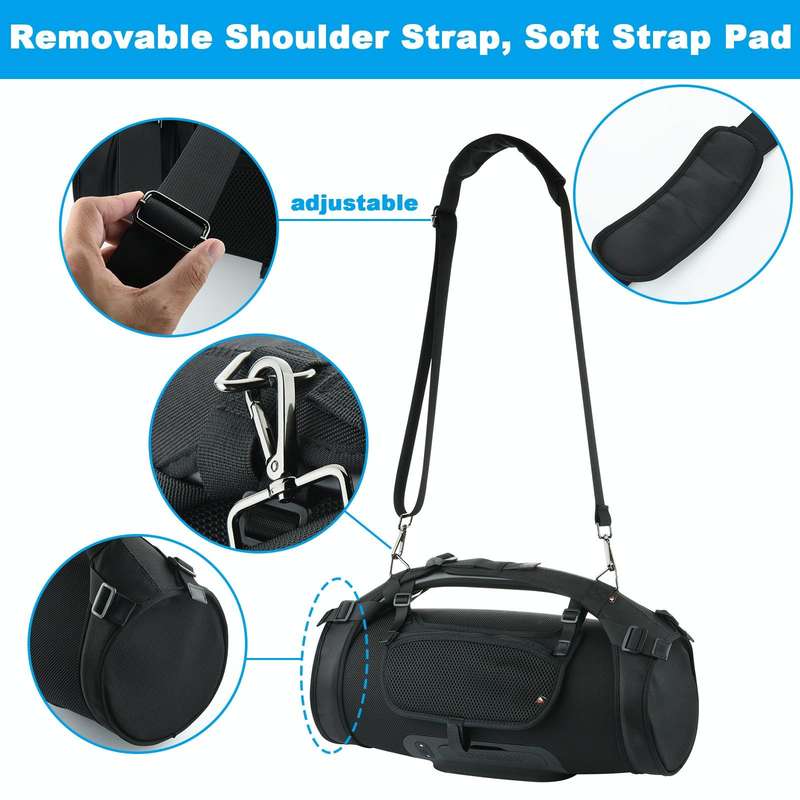 Portable Single-Shoulder Strap Speaker Storage Bag Accessories for JBL Boombox Storage Bag(Black)