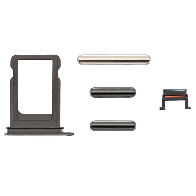 Card Tray + Volume Control Key + Power Button + Mute Switch Vibrator Key for iPhone X(Grey)
