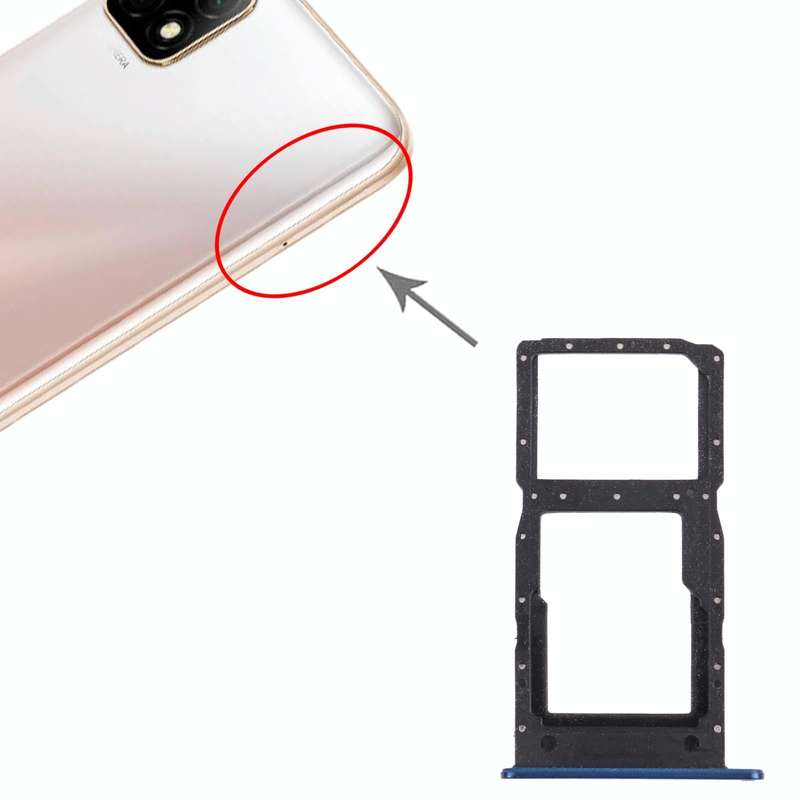 SIM Card Tray + SIM Card Tray / Micro SD Card Tray for Huawei Enjoy 20 5G (Blue)