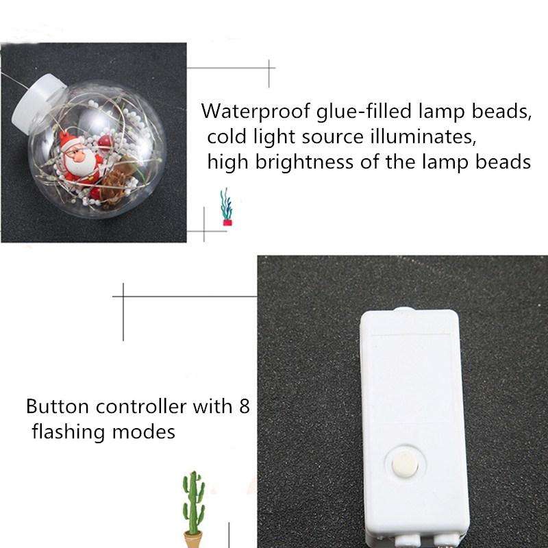 LED Copper Wire Curtain Light Wishing Ball Christmas Decoration String Lights, Random Style Deliv...