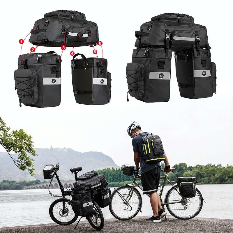 Rhinowalk Three-in-one Multifunctional Bicycle Rear Shelf Pannier Waterproof Long-distance Equipm...