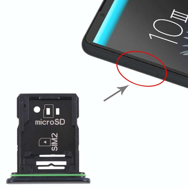Original SIM Card Tray + SIM Card Tray / Micro SD Card Tray for Sony Xperia 10 III(Black)