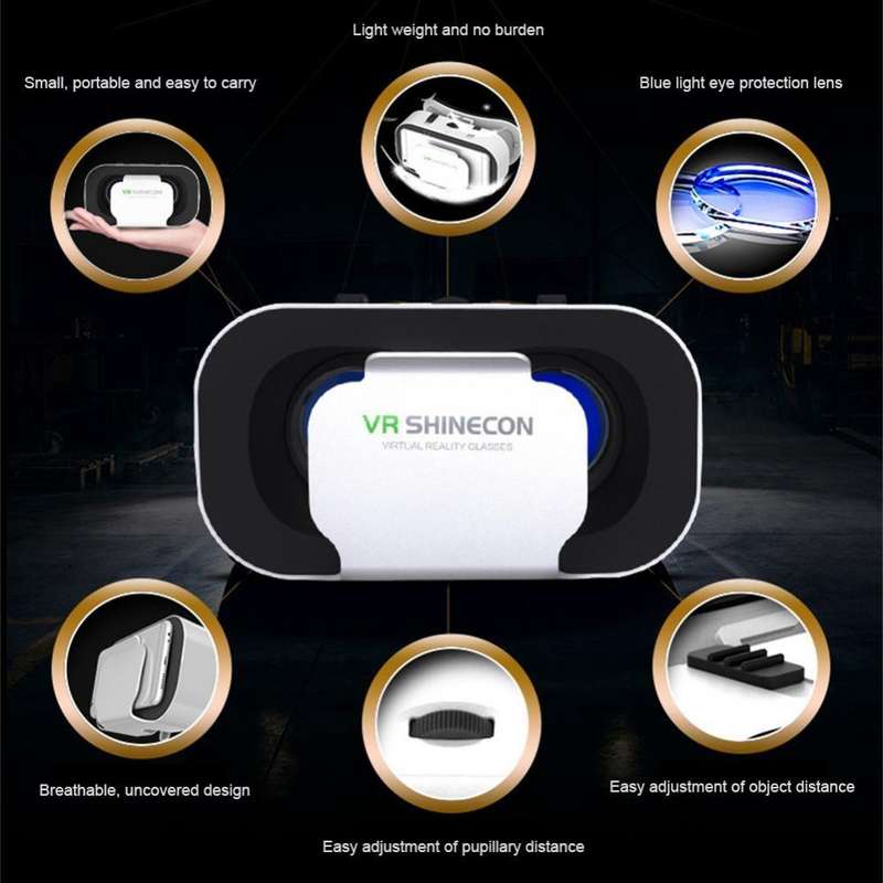 VRSHINECON G05 5th 3D VR Glasses Virtual Headset Digital Glasses(White)