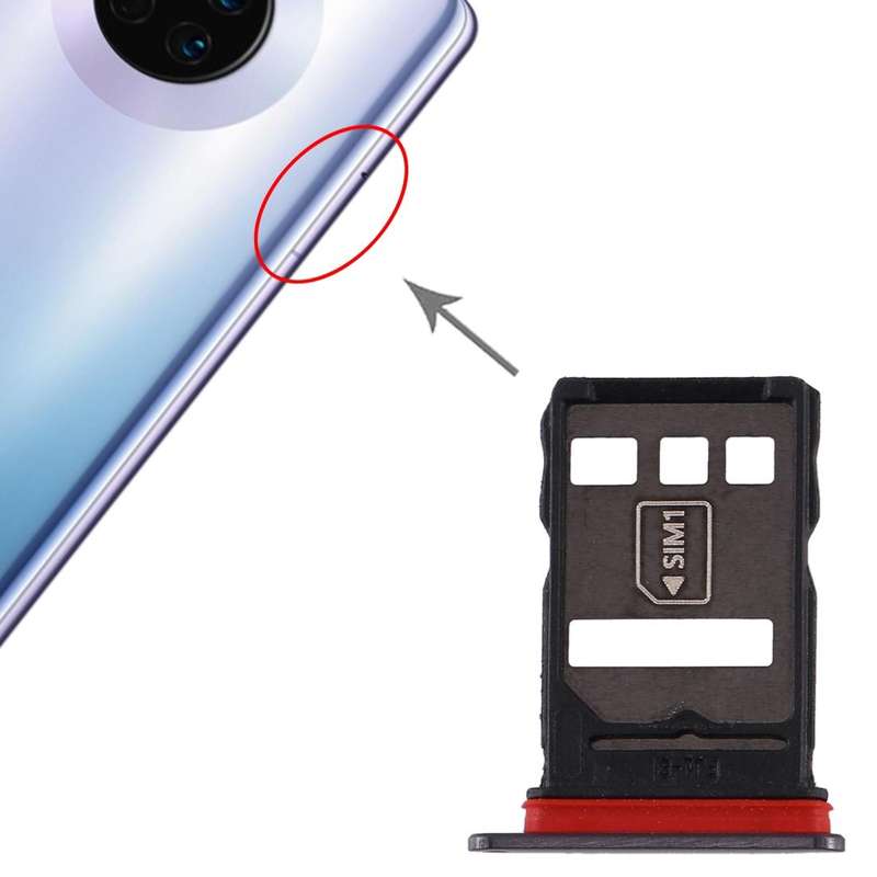 Original SIM Card Tray + NM Card Tray for Huawei Mate 30 (Black)