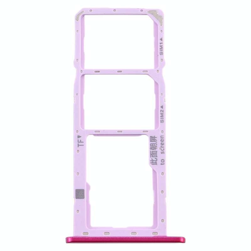 SIM Card Tray + SIM Card Tray + Micro SD Card Tray for Huawei Y6 Pro (2019) (Rose Red)