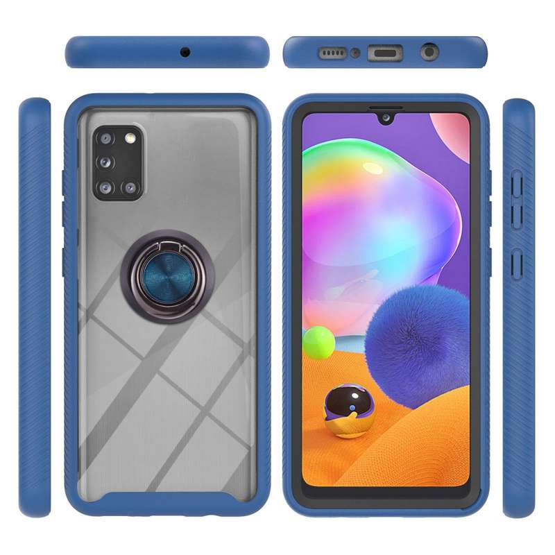 For Samsung Galaxy A31 Starry Sky Solid Color Series Shockproof PC + TPU Protective Case with Rin...
