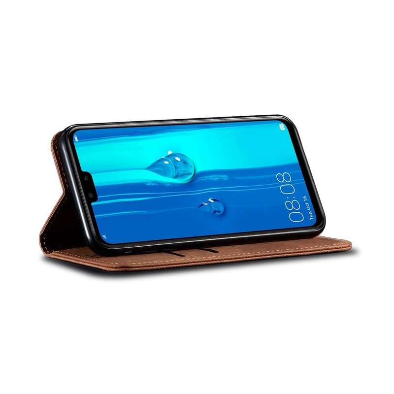 For Huawei Y9 (2019) Denim Texture Casual Style Horizontal Flip Leather Case with Holder & Card S...