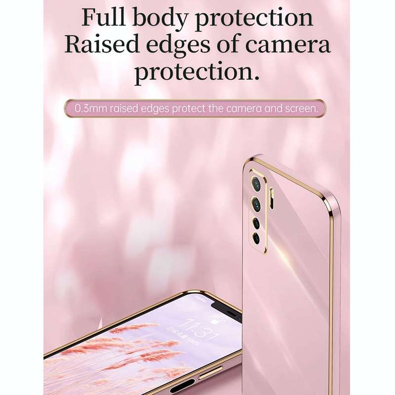 For Huawei nova 7 SE XINLI Straight 6D Plating Gold Edge TPU Shockproof Case with Ring Holder(Cel...