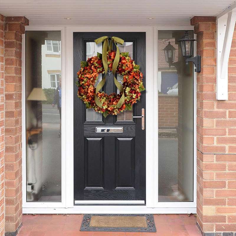 Hydrangea Wreath Door Hanging Artificial Flower Christmas Ornament, Size: 30cm