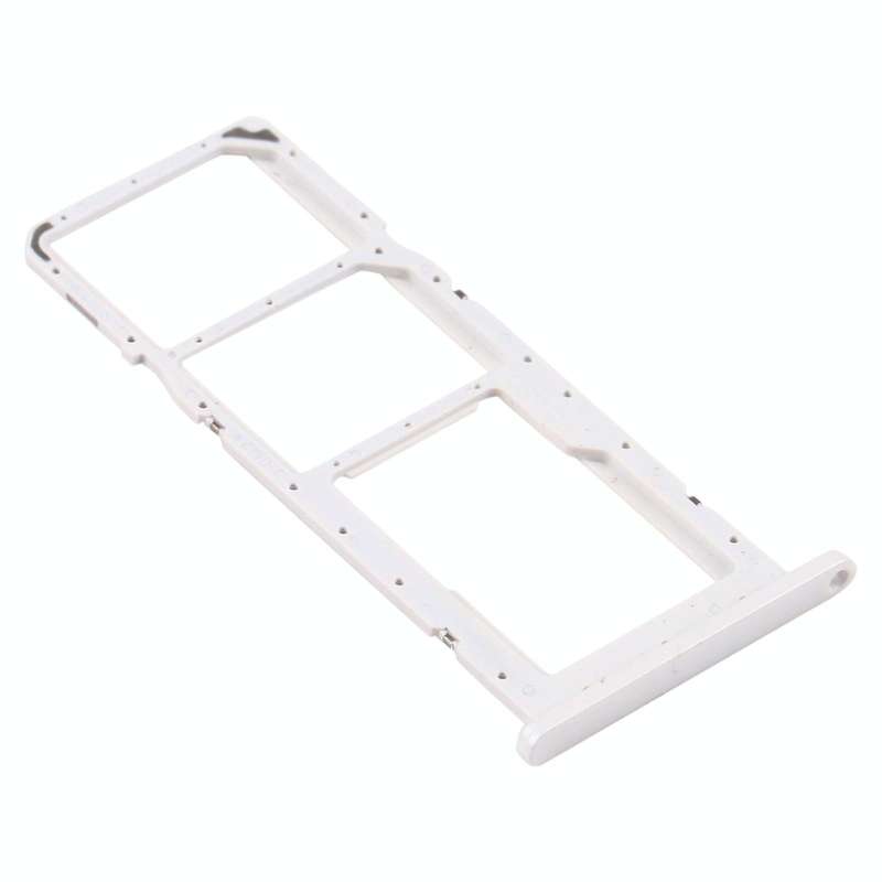 For Samsung Galaxy A02s SM-A025 SIM Card Tray + SIM Card Tray + Micro SD Card Tray (White)
