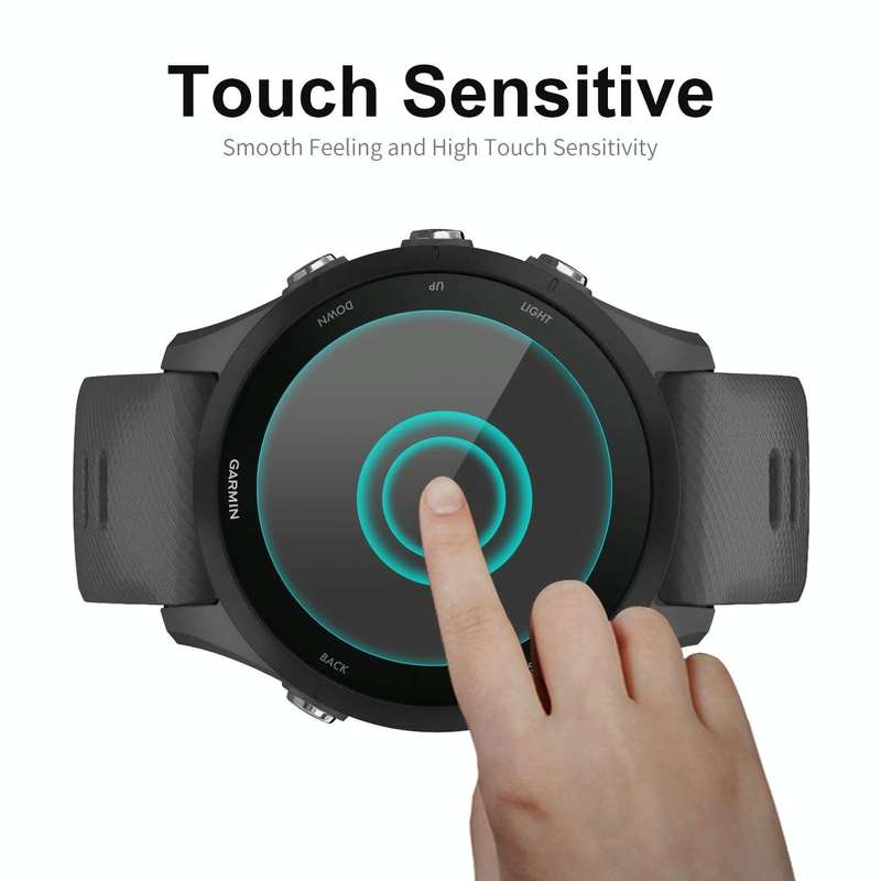 2 PCS For Garmin Forerunner 255 ENKAY 0.2mm 9H Tempered Glass Screen Protector Watch Film