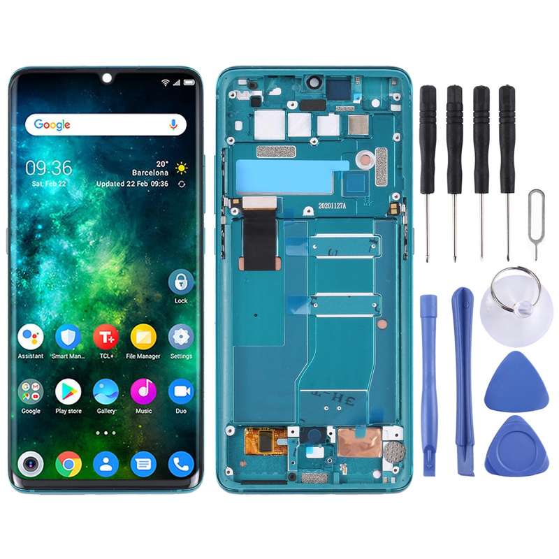 Original LCD Screen for TCL 10 Pro Digitizer Full Assembly with Frame (Green)
