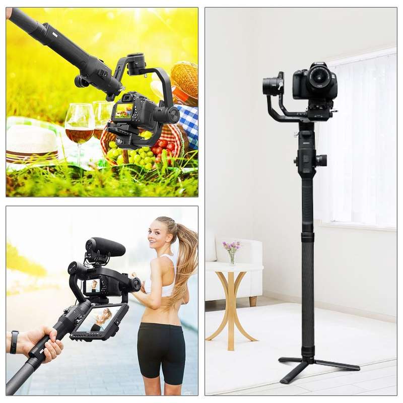 PULUZ Carbon Fiber Extension Monopod Pole Rod Extendable Stick for DJI / MOZA / Feiyu V2 / Zhiyun...