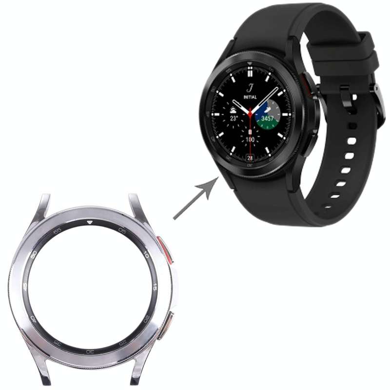 Original LCD Screen Frame Bezel Plate For Samsung Galaxy Watch4 Classic 42mm SM-R880(Silver)