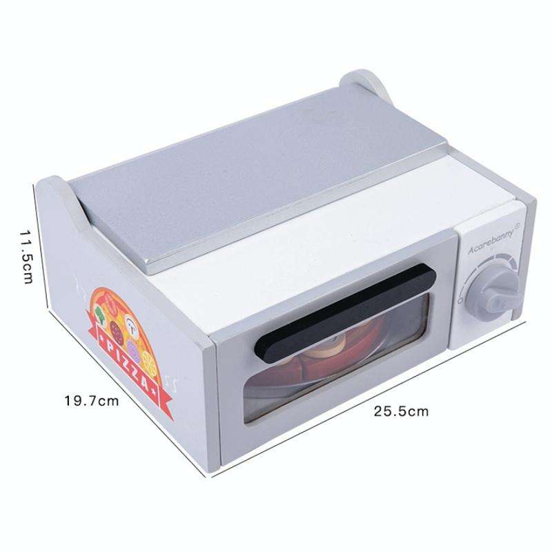 Acarebanny Wooden Simulation Barbecue Pizza Oven Children Pretend Play Toy(Pizza Oven)