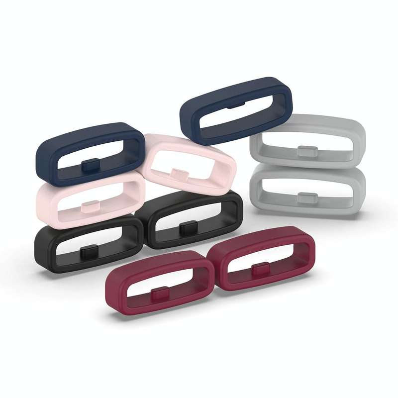 20mm 10pcs Universal Watch Band Fixed Silicone Ring Safety Buckle(Light Pink)