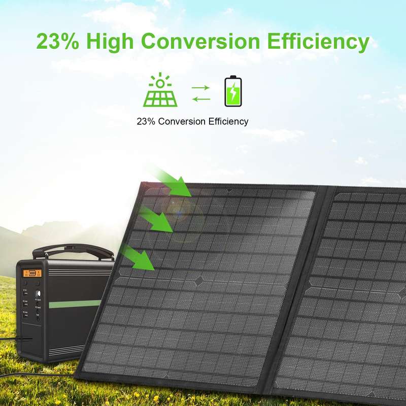 HAWEEL 60W Foldable Solar Panel Charger Travel Folding Bag(Black)
