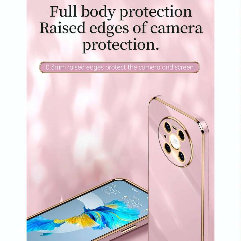 For Huawei Mate 40 XINLI Straight 6D Plating Gold Edge TPU Shockproof Case(Black)