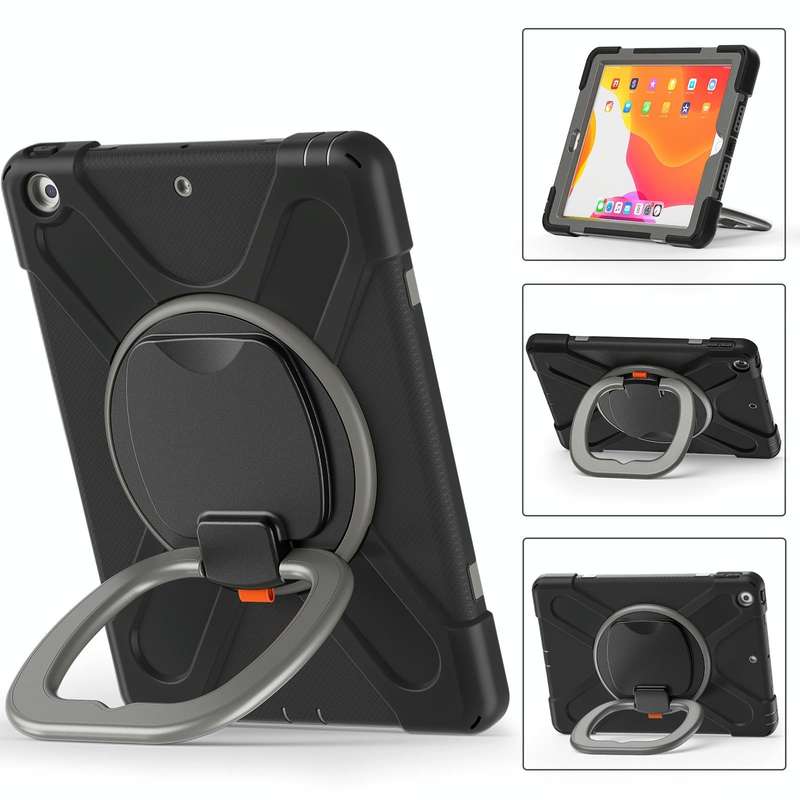 For Apple iPad 10.2 2021 / 2020 / 2019 Contrast Color Silicone + PC Protective Case with Holder &...