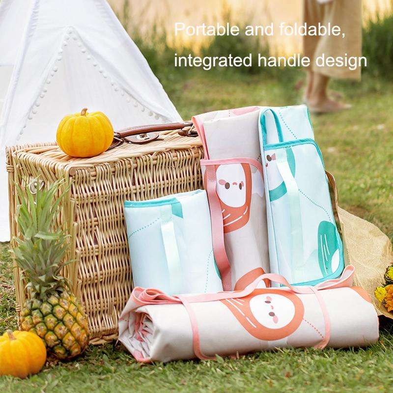 Outdoor Beach Waterproof Floor Mat Portable Picnic Cloth Folding Blanket, Size: Large (Toast Orange)