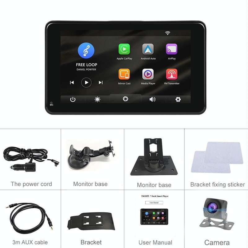 A3135 7 Inches HD Wired Smart Screen With Wireless CarPlay + Android Auto + Android With Camera