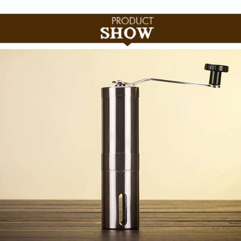 Portable Conical Burr Mill Manual Stainless Steel Hand Crank Coffee Bean Grinder, Capacity: 40g