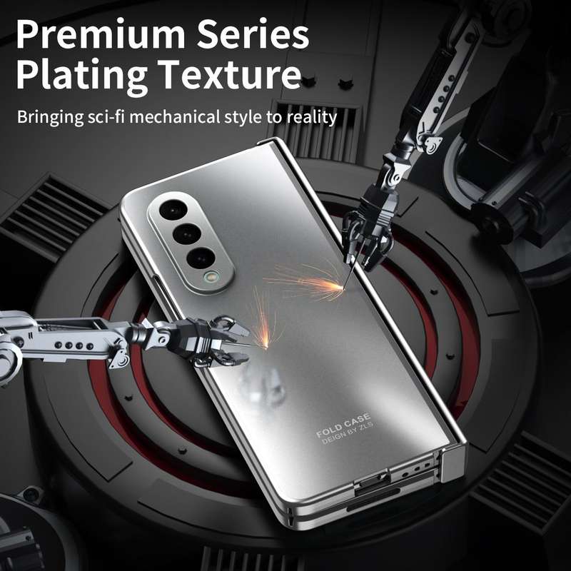 For Samsung Galaxy Z Fold4 5G Integrated Electroplating Folding All-inclusive Phone Case(Silver)