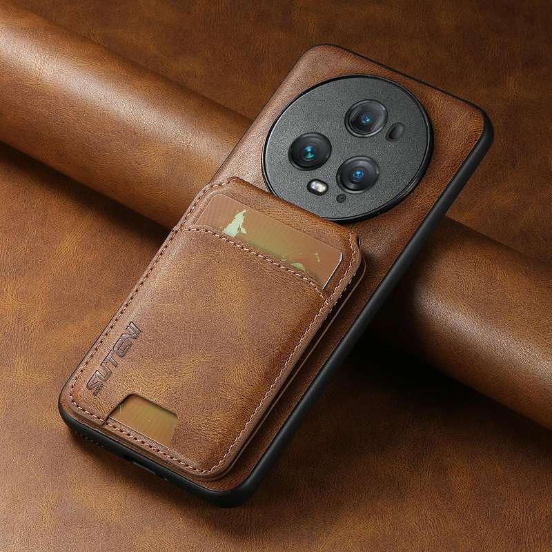 For Honor Magic6 Pro Suteni H02 Leather Wallet Stand Back Phone Case(Brown)
