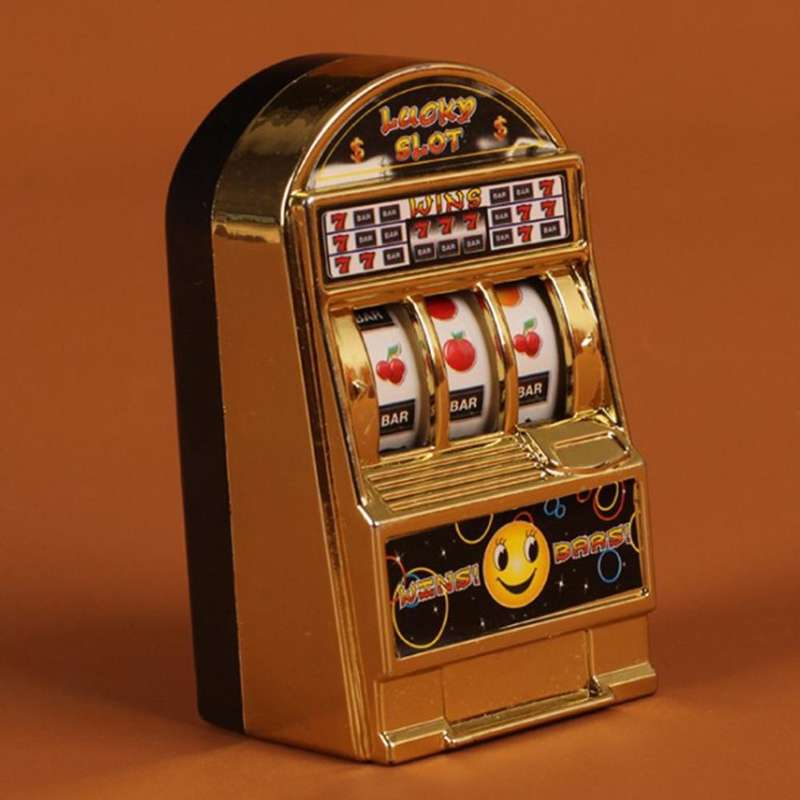 10PCS Vintage Mini Small Slot Machine Lucky Toy for Kid Children(Gold)