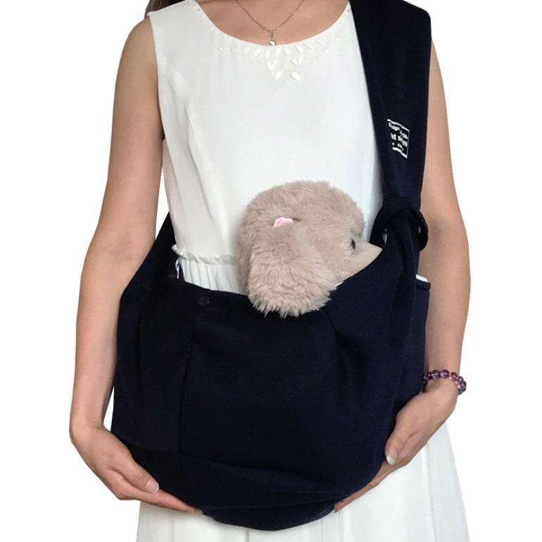 Pet Outing Carrier Bag Cotton Messenger Shoulder Bag, Colour: Dark blue