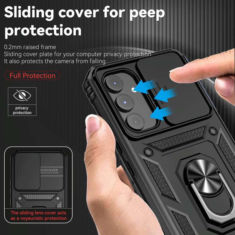 For Samsung Galaxy A54 5G Sliding Camshield Holder Phone Case(Black)