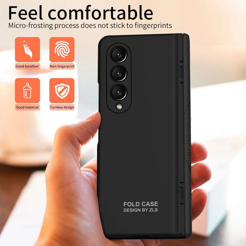 For Samsung Galaxy Z Fold4 5G Extraordinary Series Hinged Folding Full Phone Case(Black)